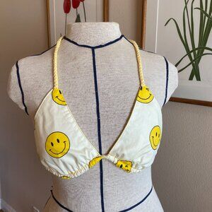 Handmade fabric & crochet bikini top adjustable festival top beach coachella